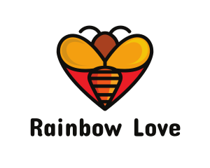 Bee Love Heart logo design