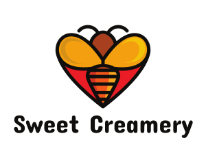 Bee Love Heart logo design