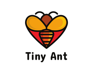 Bee Love Heart logo design