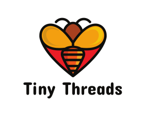 Bee Love Heart logo design