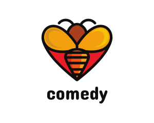 Sweet - Bee Love Heart logo design