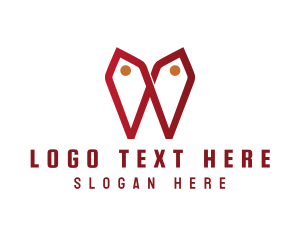 Shopping - Price Tag Letter W logo design