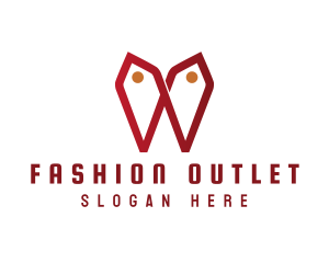 Outlet - Price Tag Letter W logo design