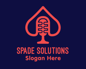 Spade Microphone Podcast logo design