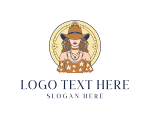 Lady - Bohemian Woman Lady logo design
