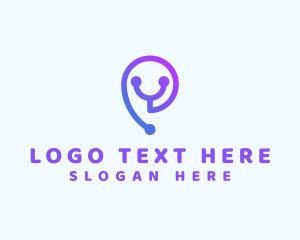 Stethoscope Medical Tech Logo