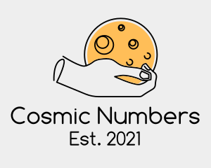 Numerology - Cosmic Moon Hand logo design