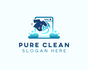 Laundry Shirt Clean logo design