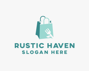 Leaf Fork Shopping Bag Logo