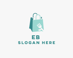 Market - Leaf Fork Shopping Bag logo design