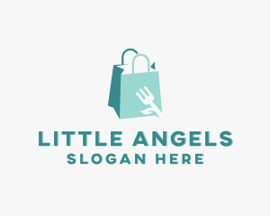 Shop - Leaf Fork Shopping Bag logo design
