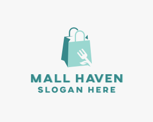 Leaf Fork Shopping Bag logo design