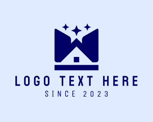 Sparkle - Blue Housing Letter W logo design