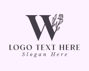 Plant - Blooming Flower Letter W logo design