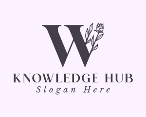 Blooming Flower Letter W Logo