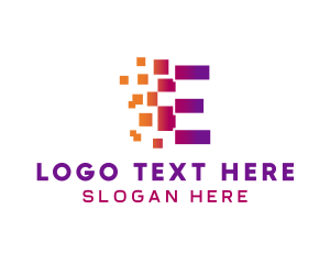 App - Digital Tech Software Letter E logo design