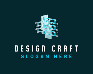 Blueprint - Industrial Building Blueprint logo design