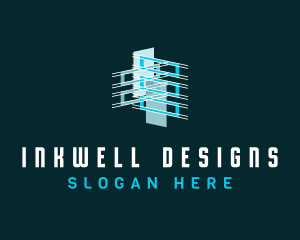 Industrial Building Blueprint logo design