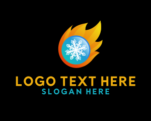 Snowflake - Snow Fire 3D logo design