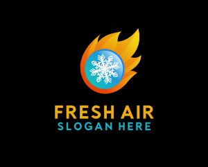 Snowflake Fire HVAC logo design