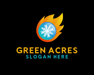 Snowflake - Snow Fire 3D logo design