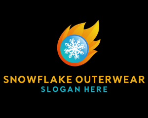 Snowflake Fire HVAC logo design