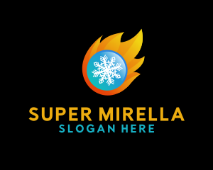 Heat - Snow Fire 3D logo design