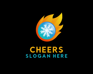 Torch - Snow Fire 3D logo design