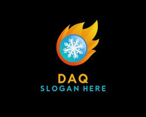 Fire - Snow Fire 3D logo design