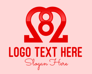 Lovely - Lovely Heart Number 8 logo design