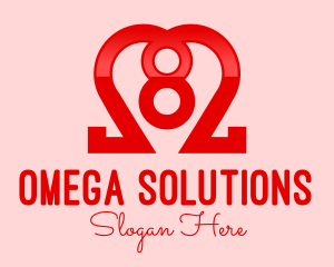 Omega - Lovely Heart Number 8 logo design