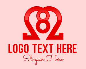 Number 8 - Lovely Heart Number 8 logo design