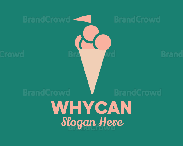 Ice Cream Flag Logo