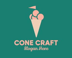 Ice Cream Flag logo design