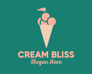 Cream - Ice Cream Flag logo design
