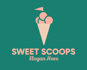 Ice Cream - Ice Cream Flag logo design