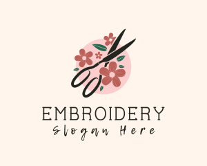 Flower Tailoring Scissor logo design