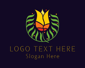 Flower Stall - Tropical Flower Garden logo design