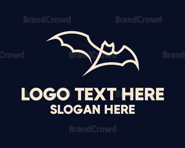 Monoline Bat Wings Logo