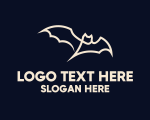 Horror - Monoline Bat Wings logo design