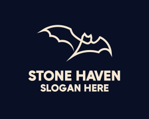 Cave - Monoline Bat Wings logo design