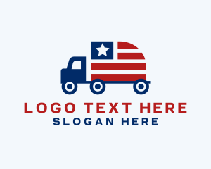 Courier - American Trailer Truck logo design