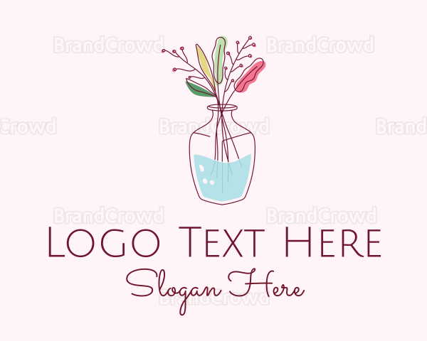 Watercolor Flower Vase Logo