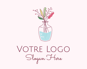 Watercolor Flower Vase Logo
