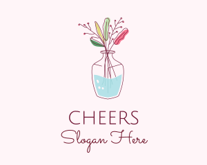 Watercolor Flower Vase Logo