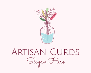 Watercolor Flower Vase logo design