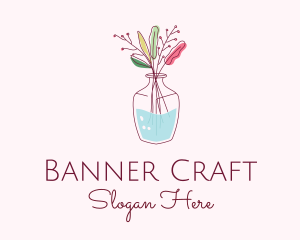 Watercolor Flower Vase logo design