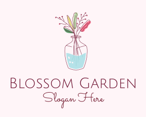 Flora - Watercolor Flower Vase logo design