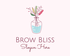 Watercolor Flower Vase logo design