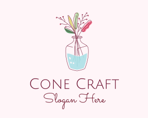 Watercolor Flower Vase logo design